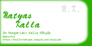 matyas kalla business card